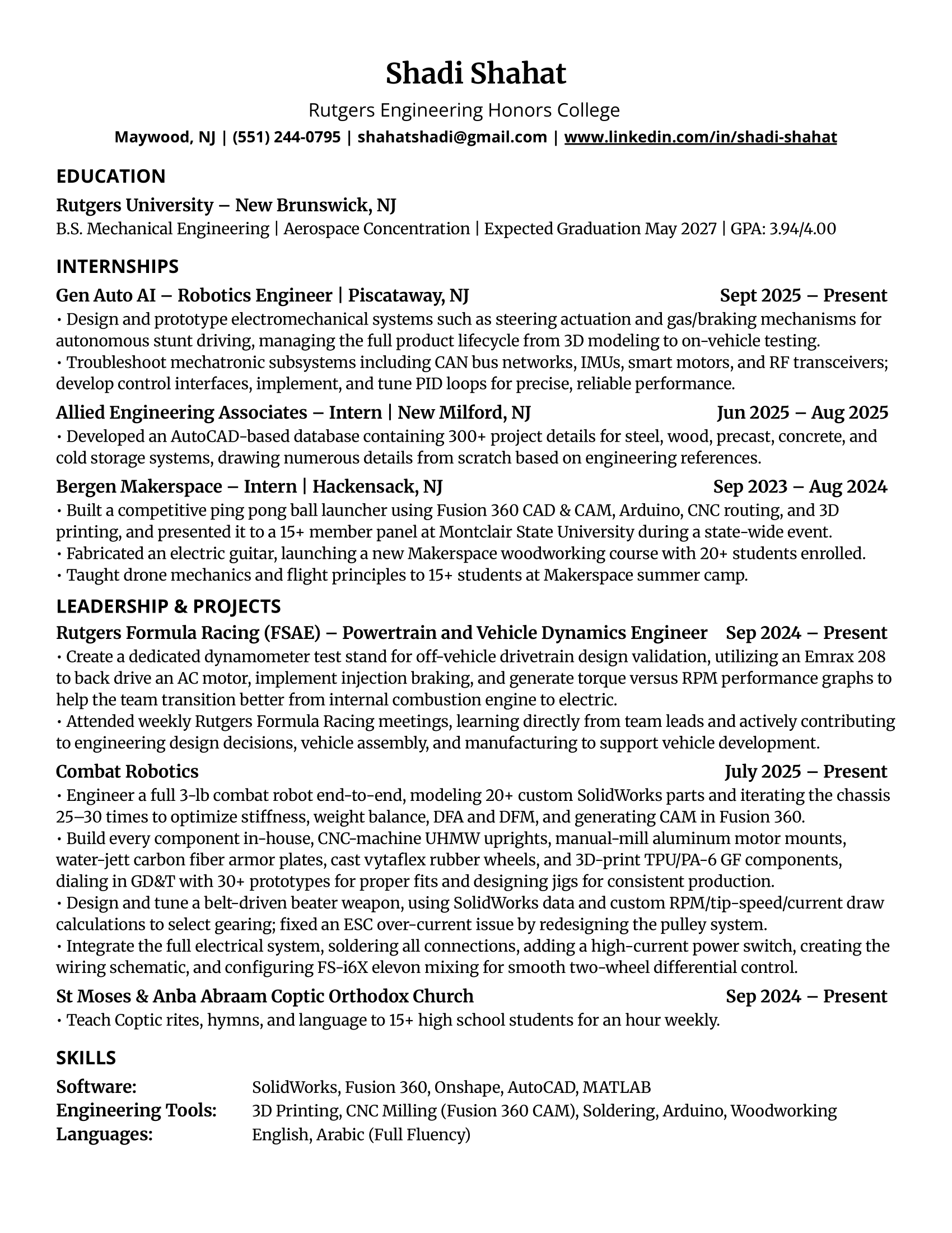 Resume Page
